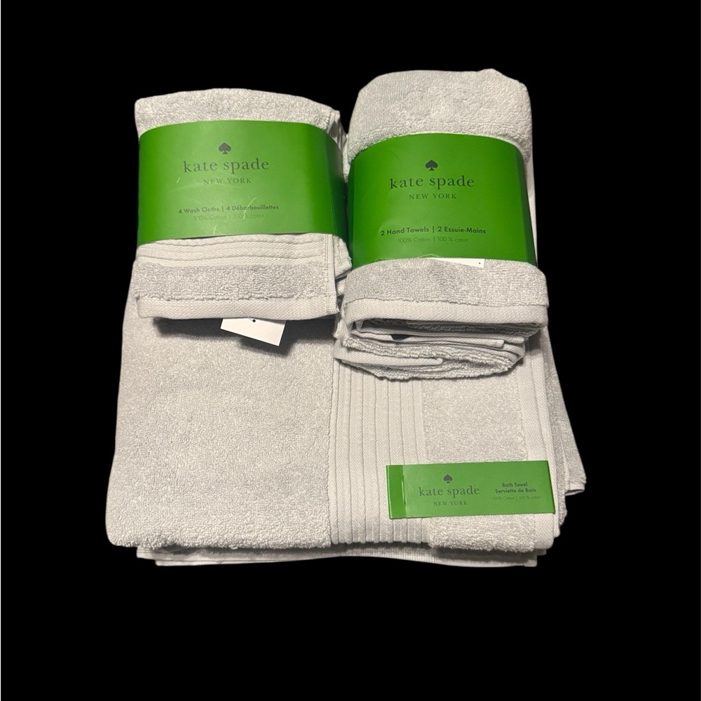 Kate Spade Soft Gray Bath Towel Set